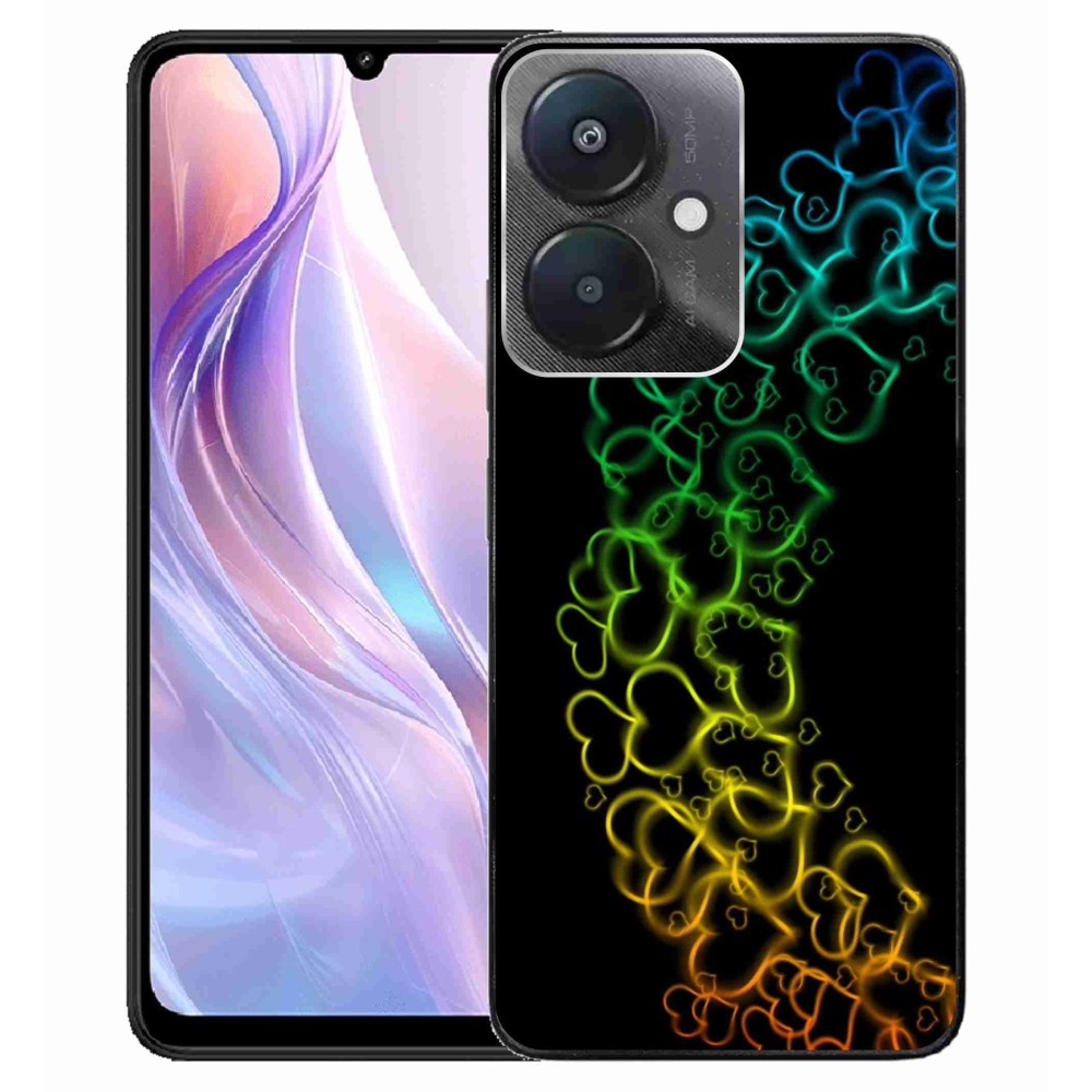 Gelový kryt mmCase na Xiaomi Redmi 13C 5G - barevná srdíčka