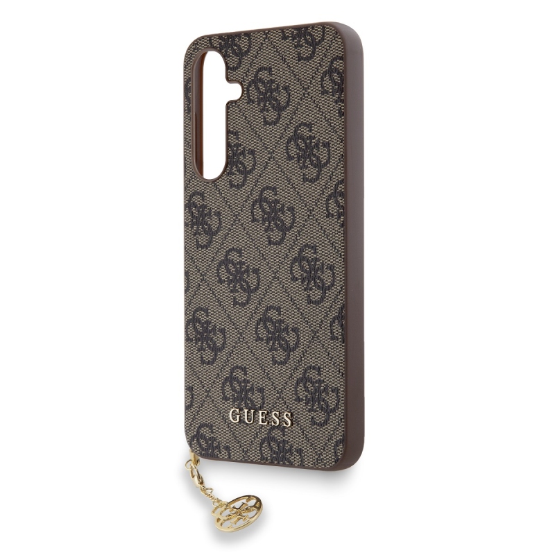 Guess 4G Charm Zadní Kryt pro Samsung Galaxy A55 Brown