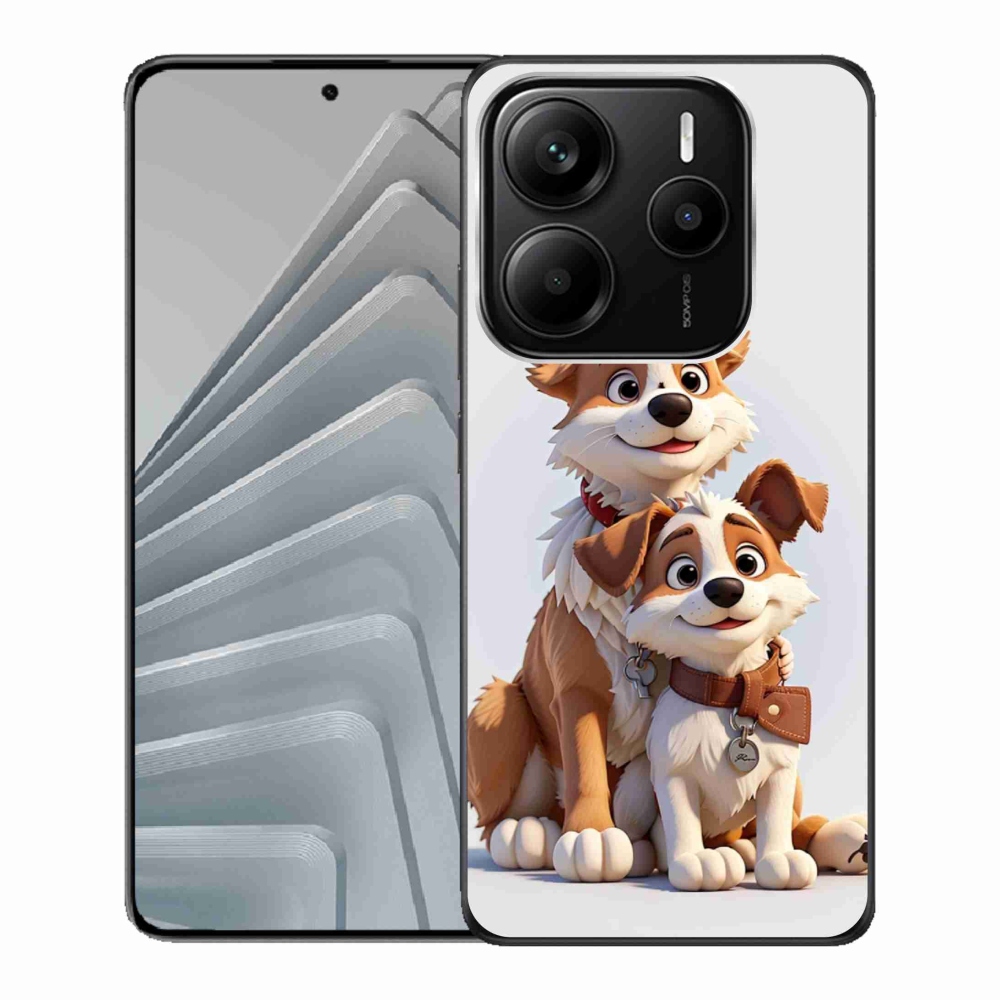 Gelový kryt mmCase na Xiaomi Redmi Note 14 5G - kreslení psi