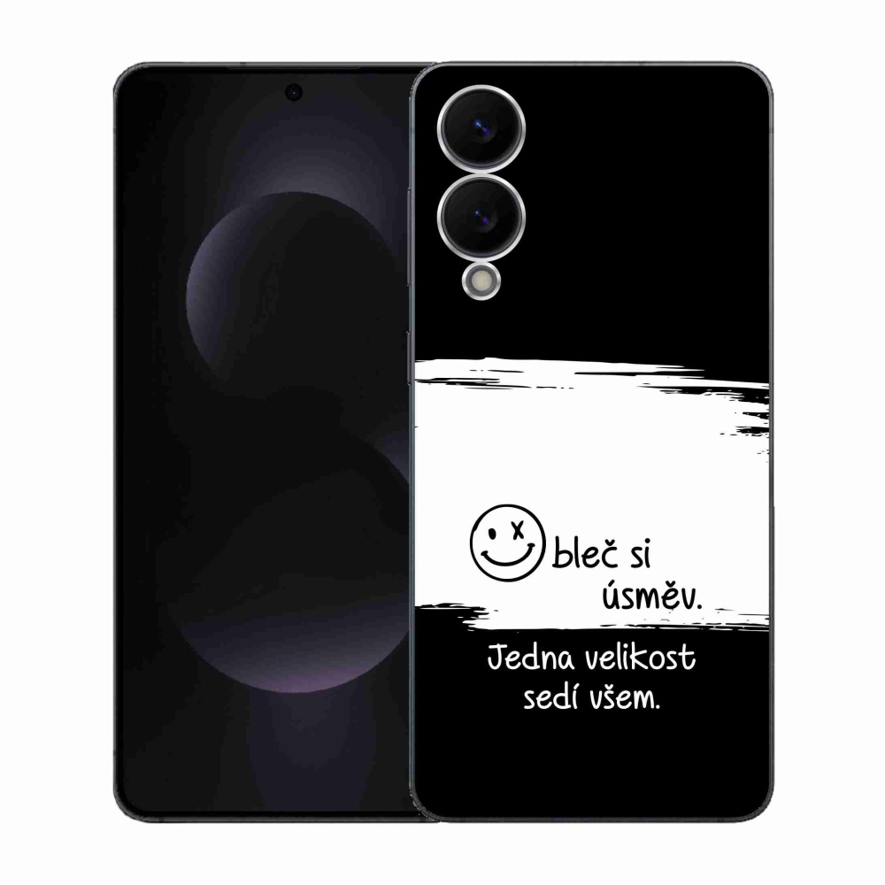 Gelový kryt mmCase na Samsung Galaxy S25 Edge - vtipný text 8 bíločerné pozadí
