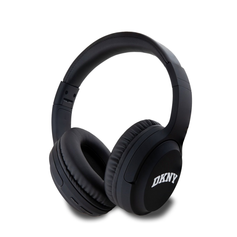 DKNY PU Leather Arch Logo Bezdrátová Sluchátka Black