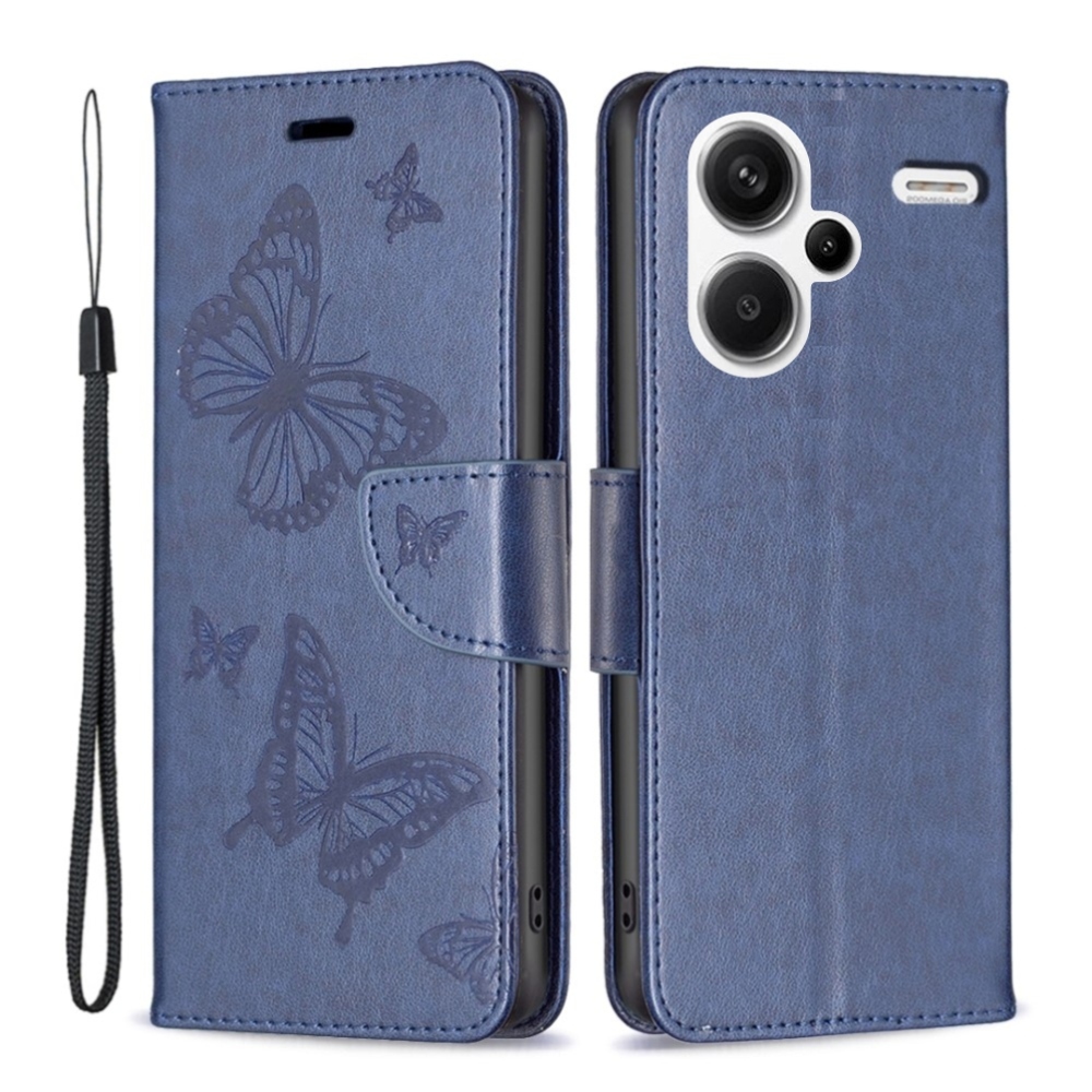 Butterfly knížkové pouzdro na Xiaomi Redmi Note 13 Pro+ 5G - tmavěmodré