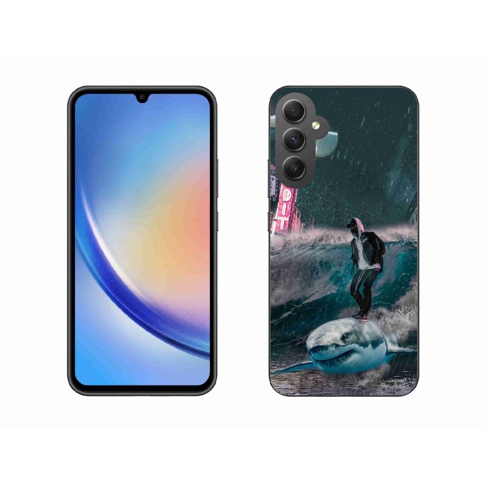 Gelový kryt mmCase na Samsung Galaxy A34 5G - žralok
