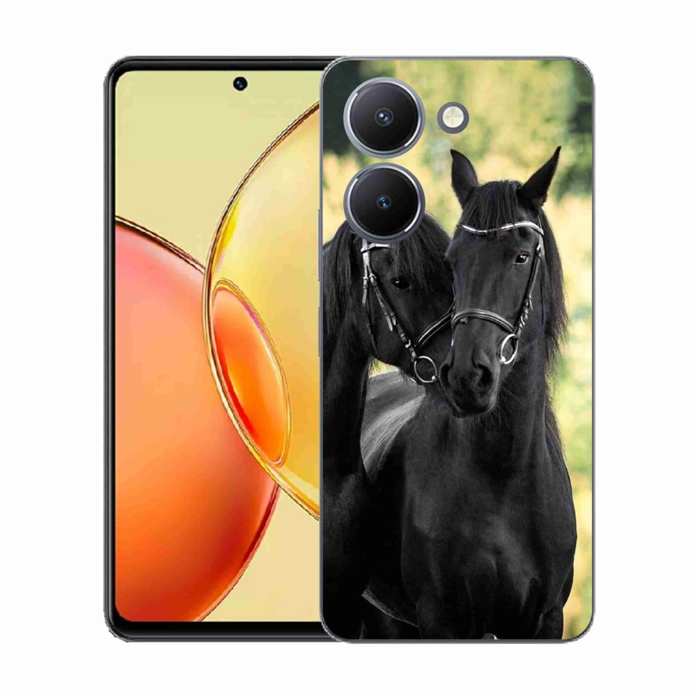 Gelový kryt mmCase na Vivo Y36 - dva černí koně