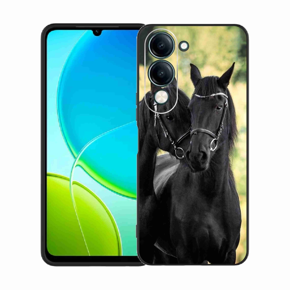 Gelový kryt mmCase na Vivo Y29s 5G - dva černí koně