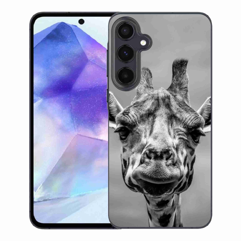 Gelový kryt mmCase na Samsung Galaxy A55 5G - černobílá žirafa