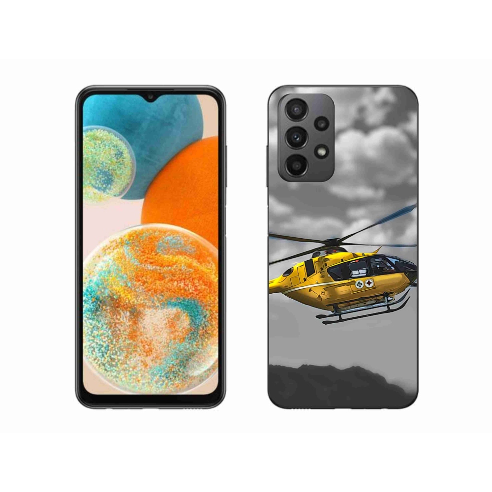 Gelový kryt mmCase na Samsung Galaxy A23 4G/5G - žlutá helikoptéra