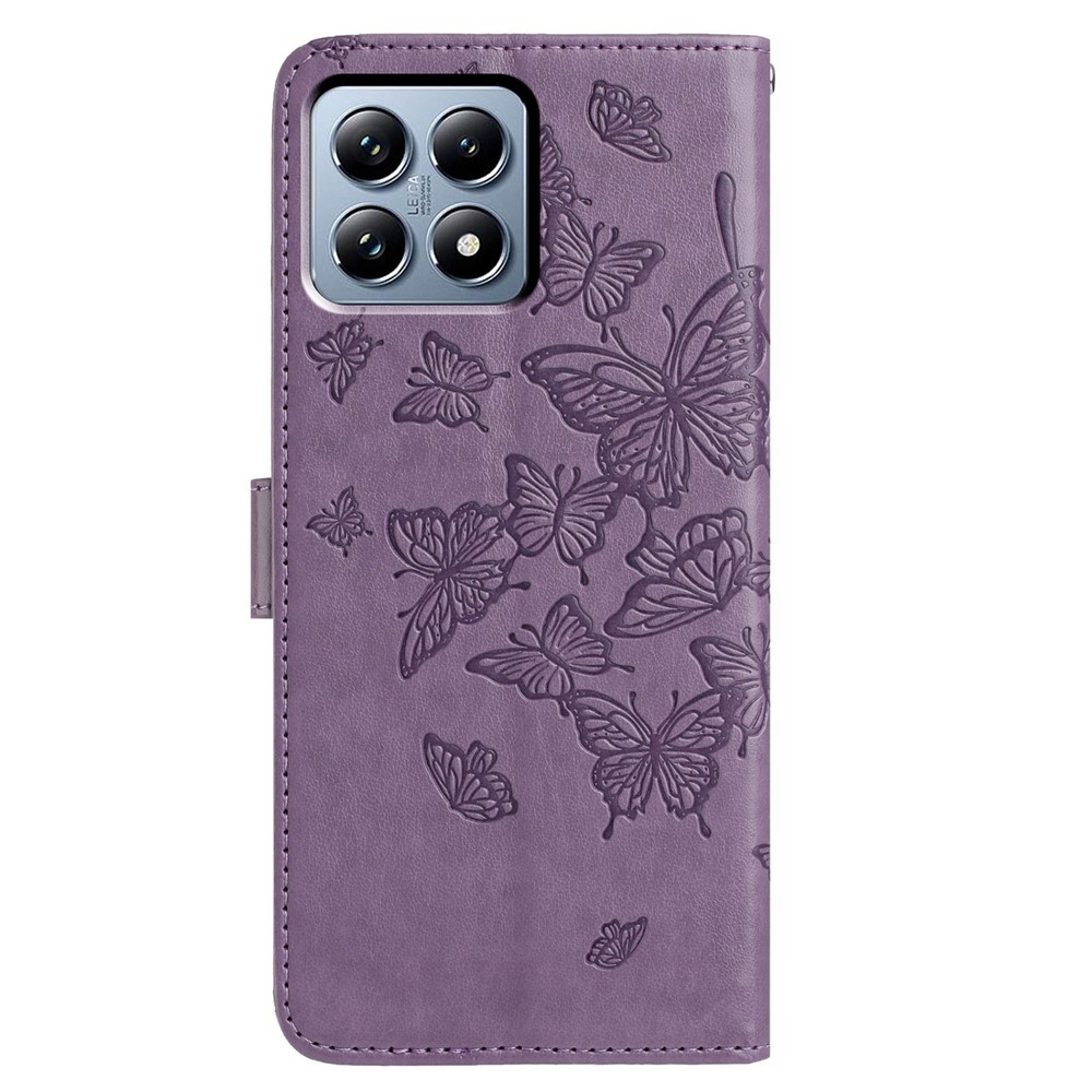 Floral Butterfly knížkové pouzdro na Xiaomi 15T Pro - fialové