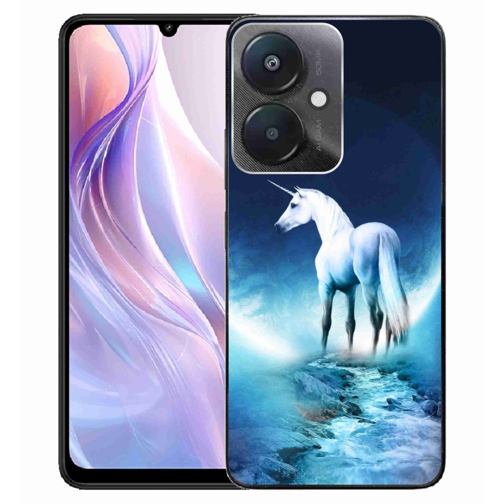 Gelový kryt mmCase na Xiaomi Redmi 13C 5G - bílý jednorožec