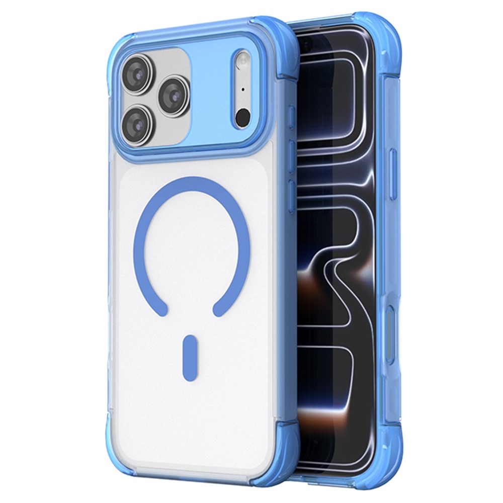 Outer gelový obal s pevnými zády a MagSafe na mobil iPhone 18 Pro Max/17 Pro Max - modrý