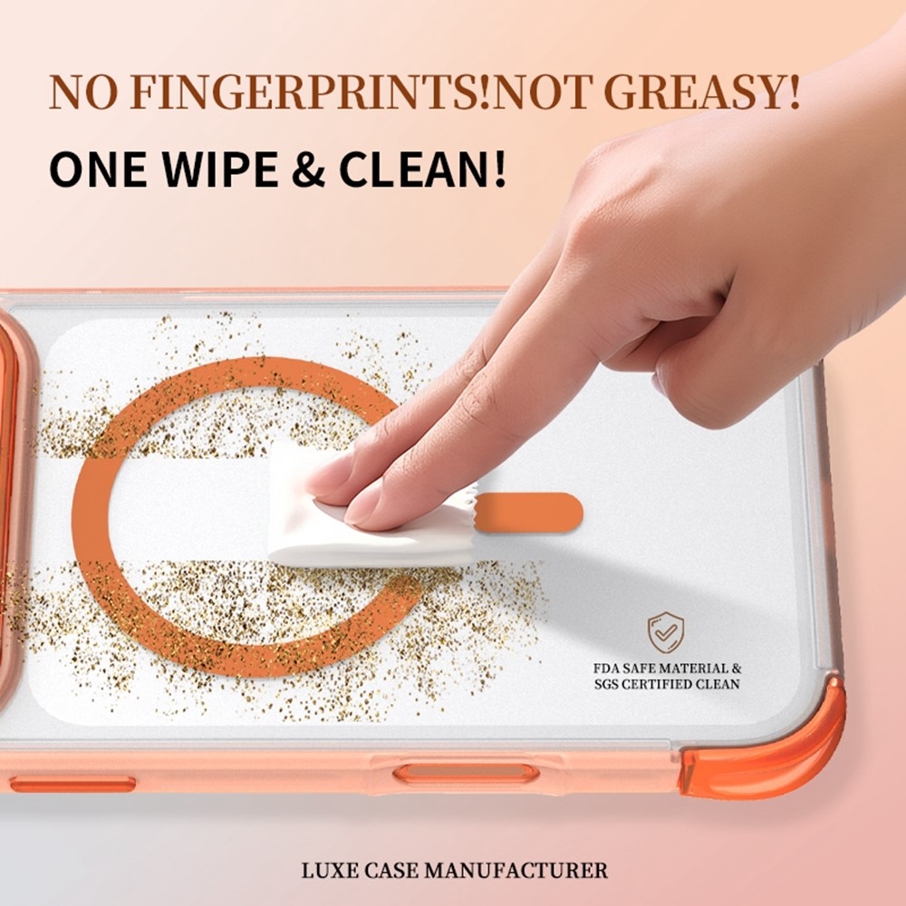 Outer gelový obal s pevnými zády a MagSafe na mobil iPhone 18 Pro Max/17 Pro Max - oranžový