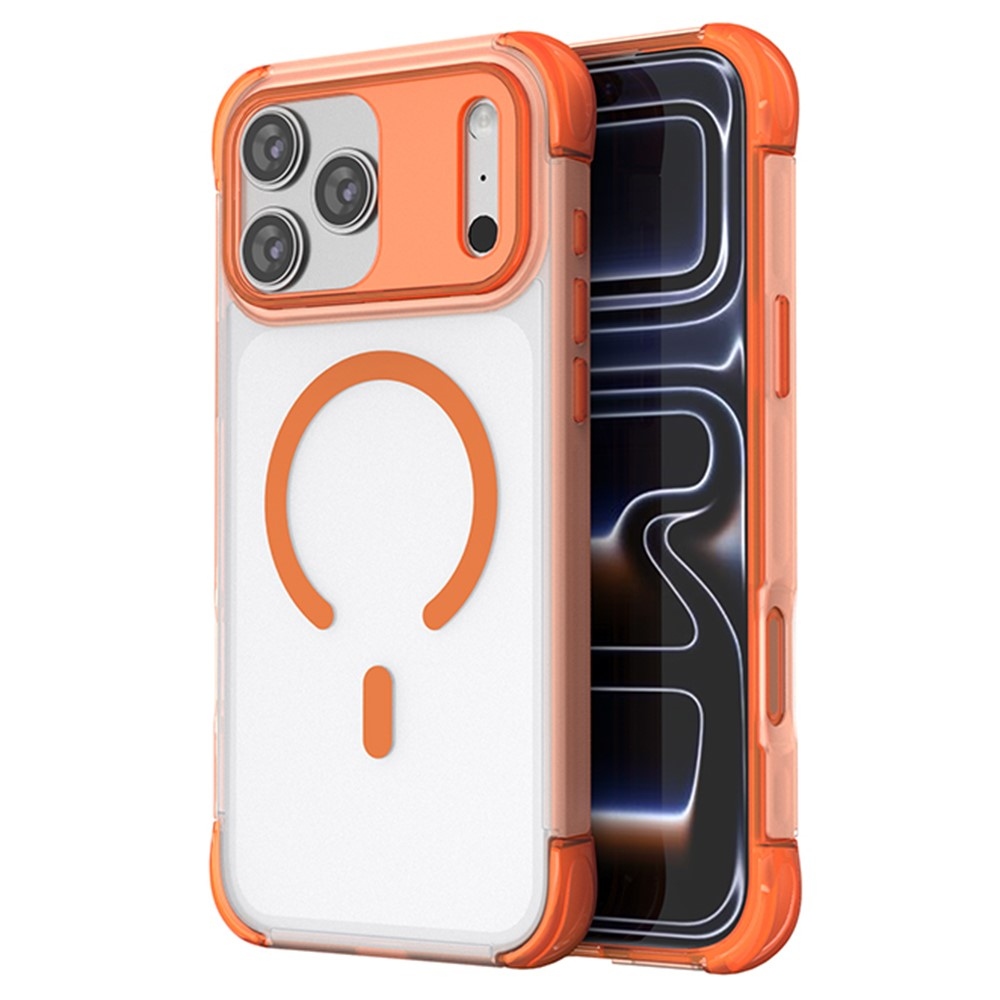 Outer gelový obal s pevnými zády a MagSafe na mobil iPhone 18 Pro Max/17 Pro Max - oranžový