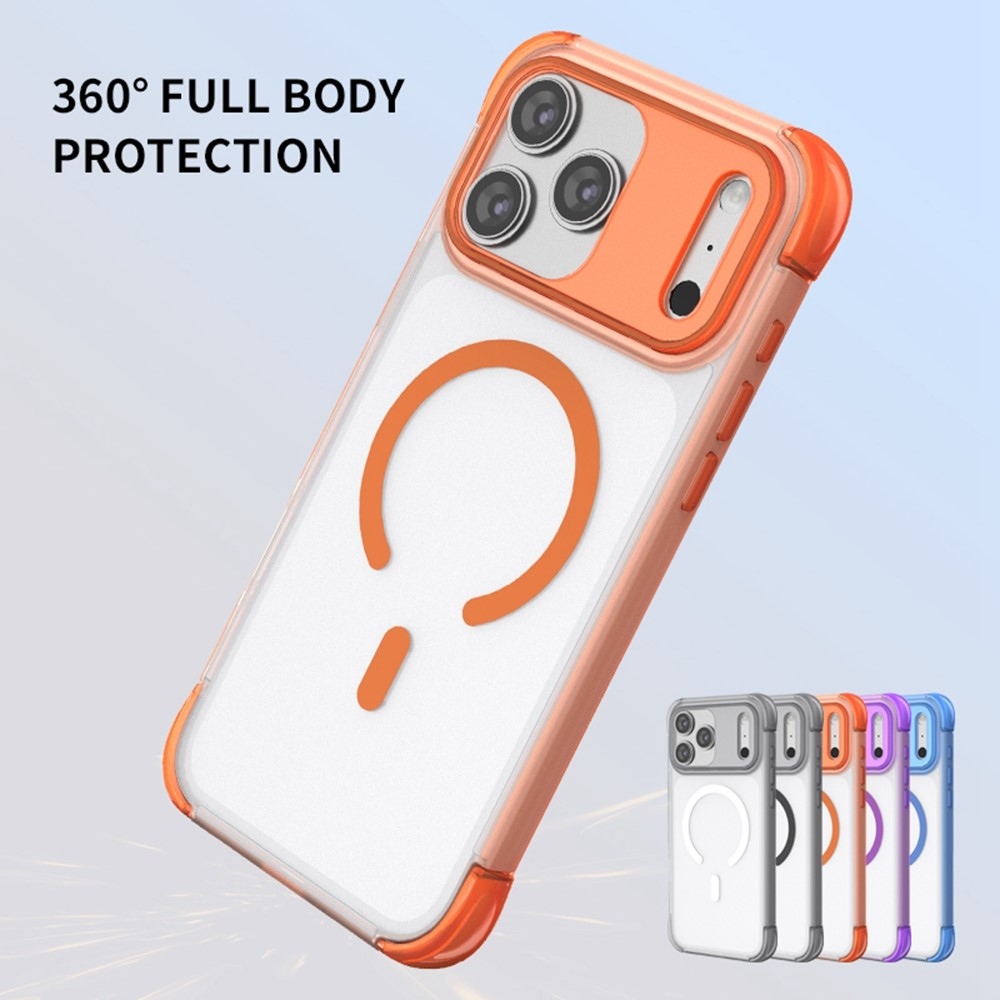 Outer gelový obal s pevnými zády a MagSafe na mobil iPhone 18 Pro Max/17 Pro Max - oranžový