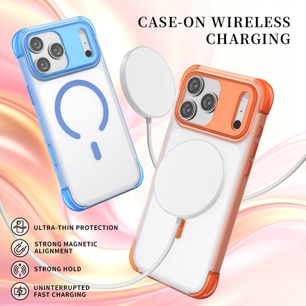 Outer gelový obal s pevnými zády a MagSafe na mobil iPhone 18 Pro Max/17 Pro Max - oranžový