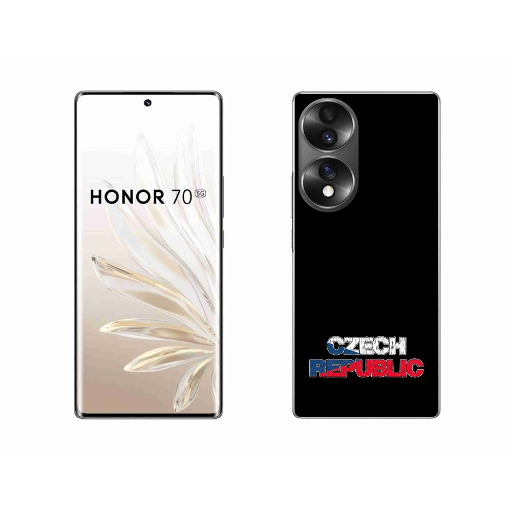 Gelový kryt mmCase na Honor 70 - Czech Republic černé pozadí