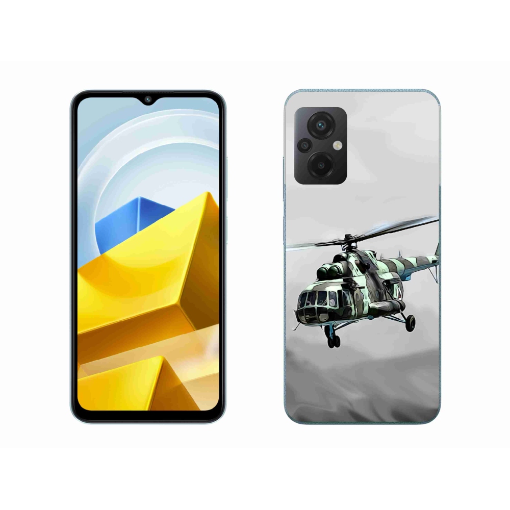 Gelový kryt mmCase na Xiaomi Poco M5 4G - vojenský vrtulník