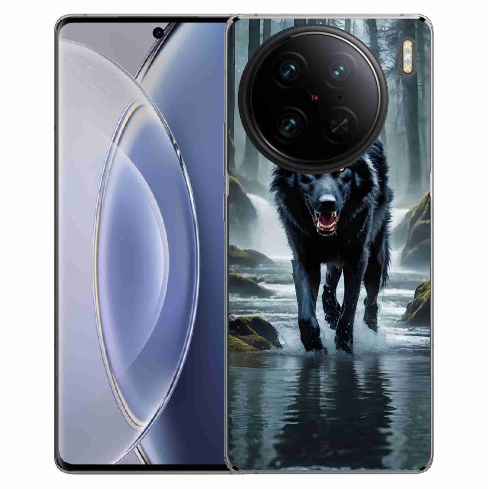 Gelový kryt mmCase na Vivo X90 Pro - černý vlk