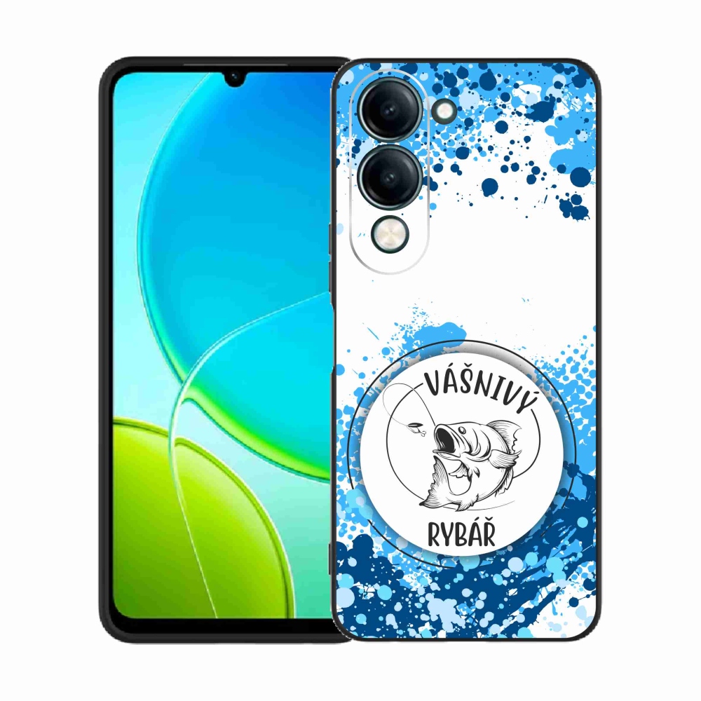 Gelový kryt mmCase na Vivo Y29s 5G - vášnivý rybář bílé pozadí