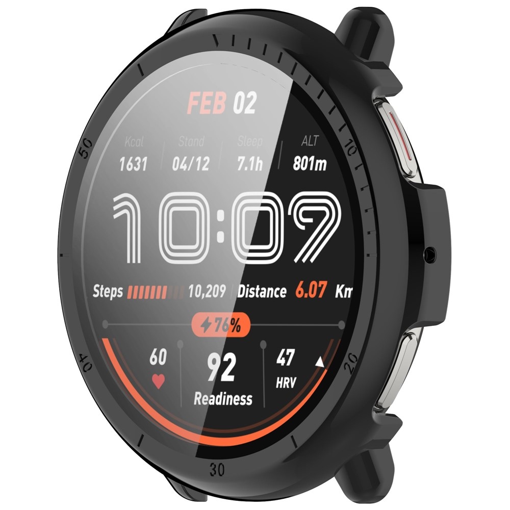 Overall plastové nasazovací pouzdro s ochranným sklem na Amazfit Active 2 - černé