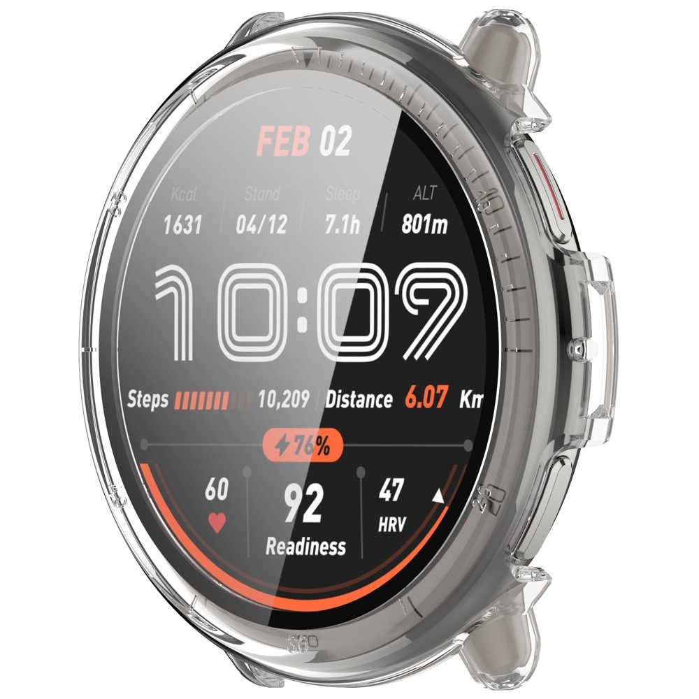 Overall plastové nasazovací pouzdro s ochranným sklem na Amazfit Active 2 - průhledné