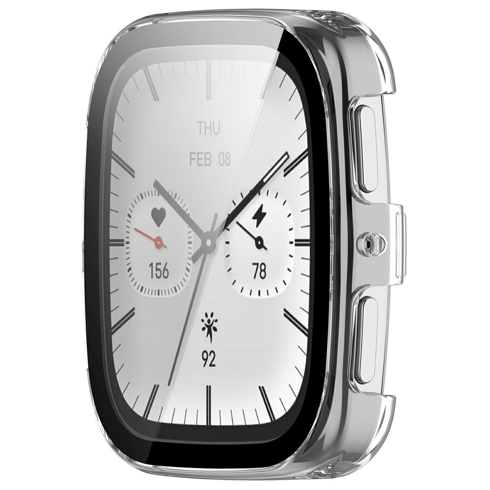 Overall plastové nasazovací pouzdro s ochranným sklem na Amazfit Active 2 Square - průhledné