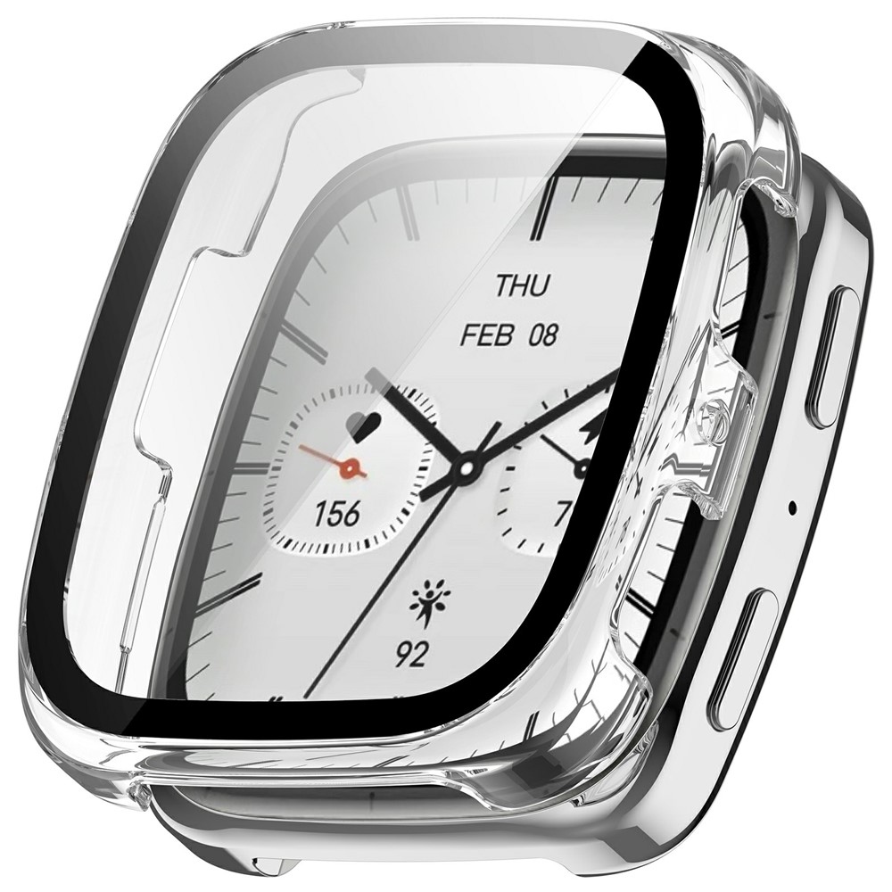 Overall plastové nasazovací pouzdro s ochranným sklem na Amazfit Active 2 Square - průhledné