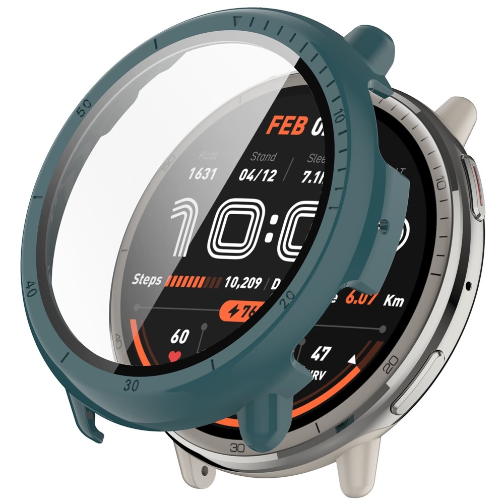 Overall plastové nasazovací pouzdro s ochranným sklem na Amazfit Active 2 - zelené