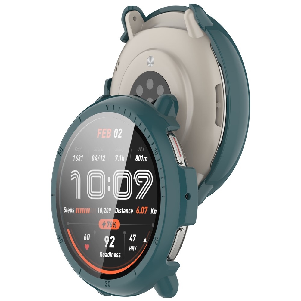 Overall plastové nasazovací pouzdro s ochranným sklem na Amazfit Active 2 - zelené