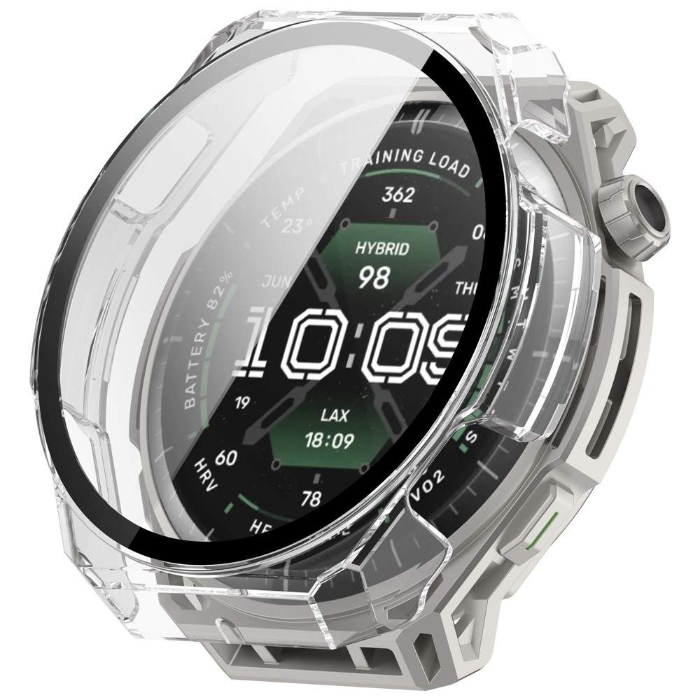 Overall plastové nasazovací pouzdro s ochranným sklem na Amazfit Balance 3 - transparentní