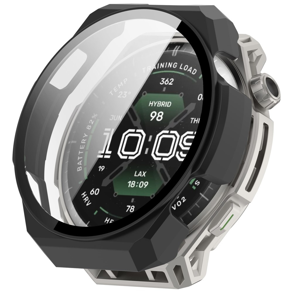 Overall plastové nasazovací pouzdro s ochranným sklem na Amazfit Balance 3 - černé