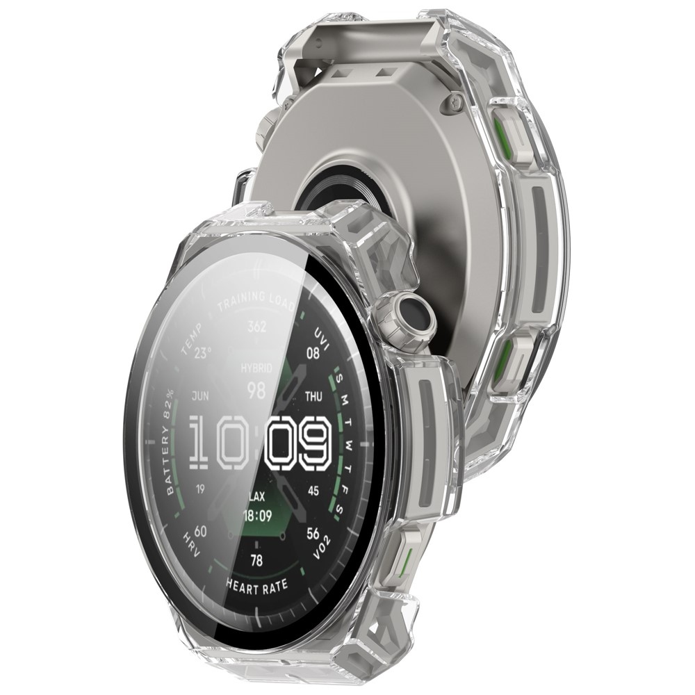 Overall plastové nasazovací pouzdro s ochranným sklem na Amazfit Balance 3 - transparentní