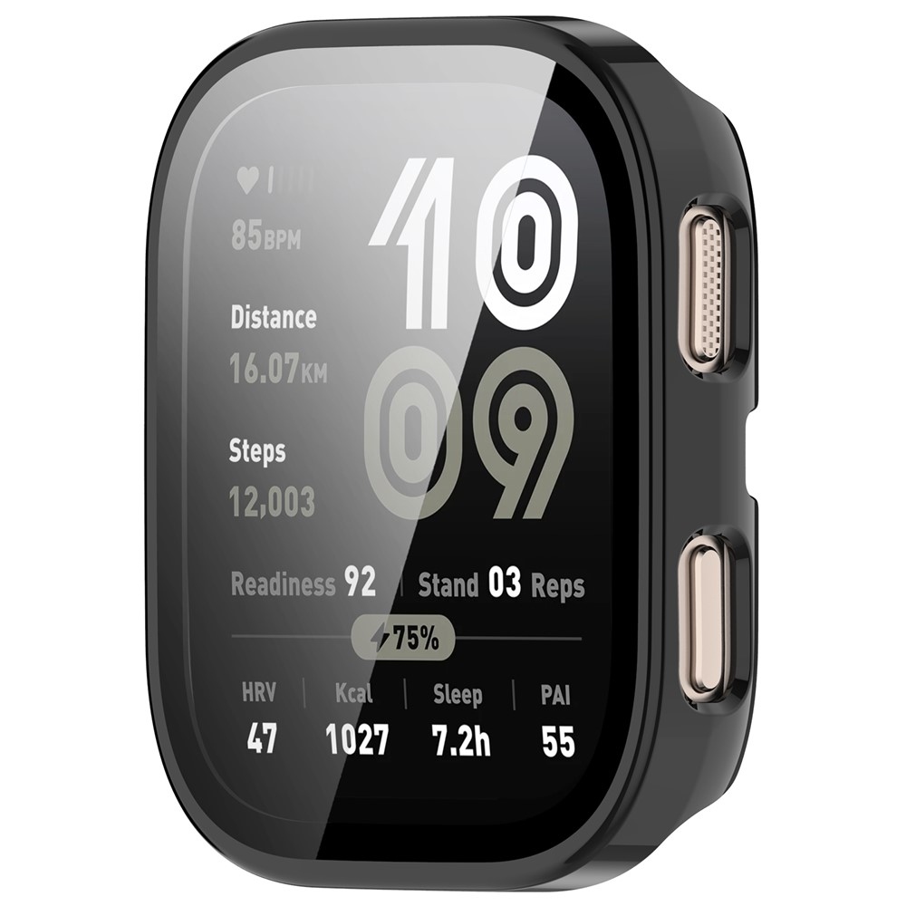 Overall plastové nasazovací pouzdro s ochranným sklem na Amazfit Bip 6 - černé