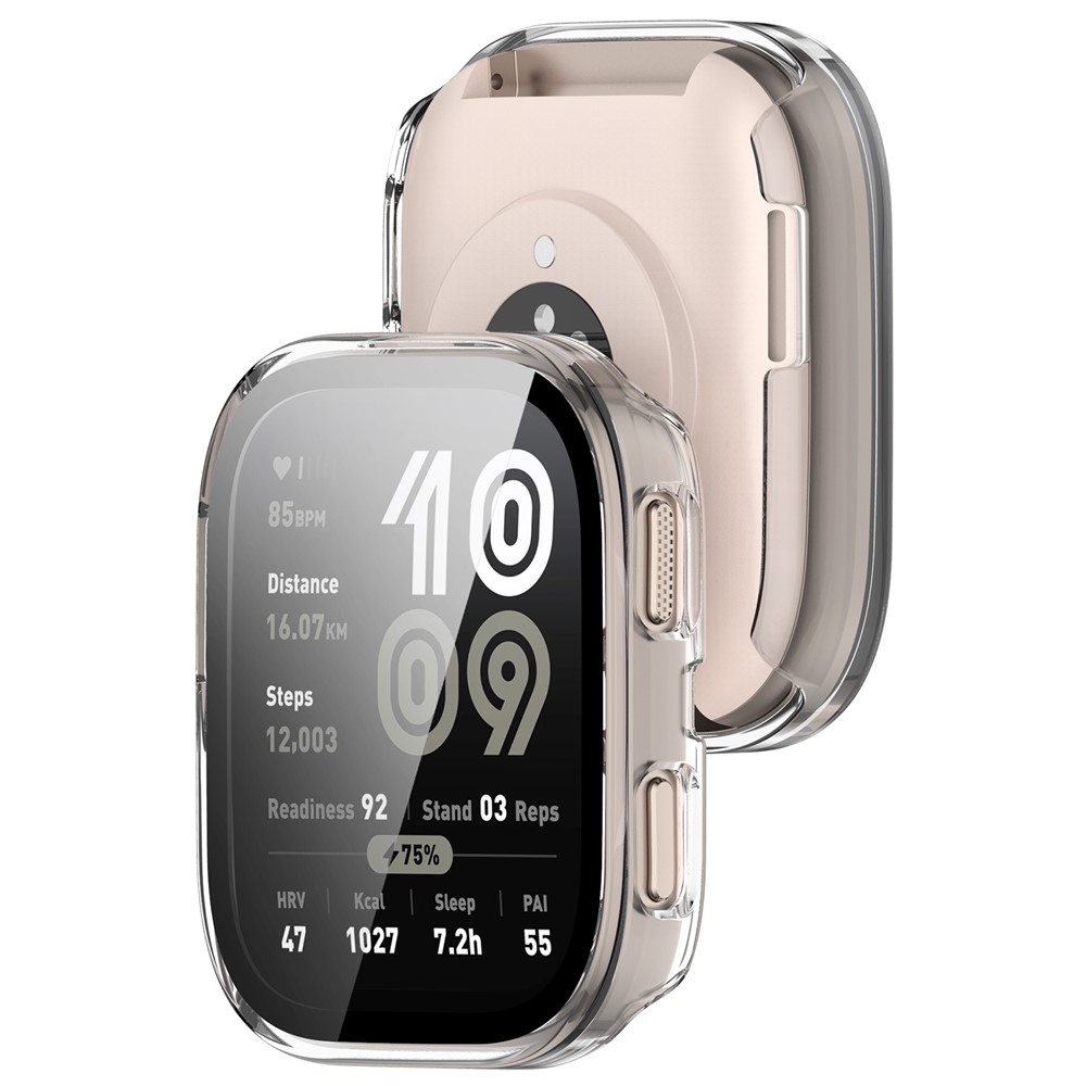 Overall plastové nasazovací pouzdro s ochranným sklem na Amazfit Bip 6 - průhledné