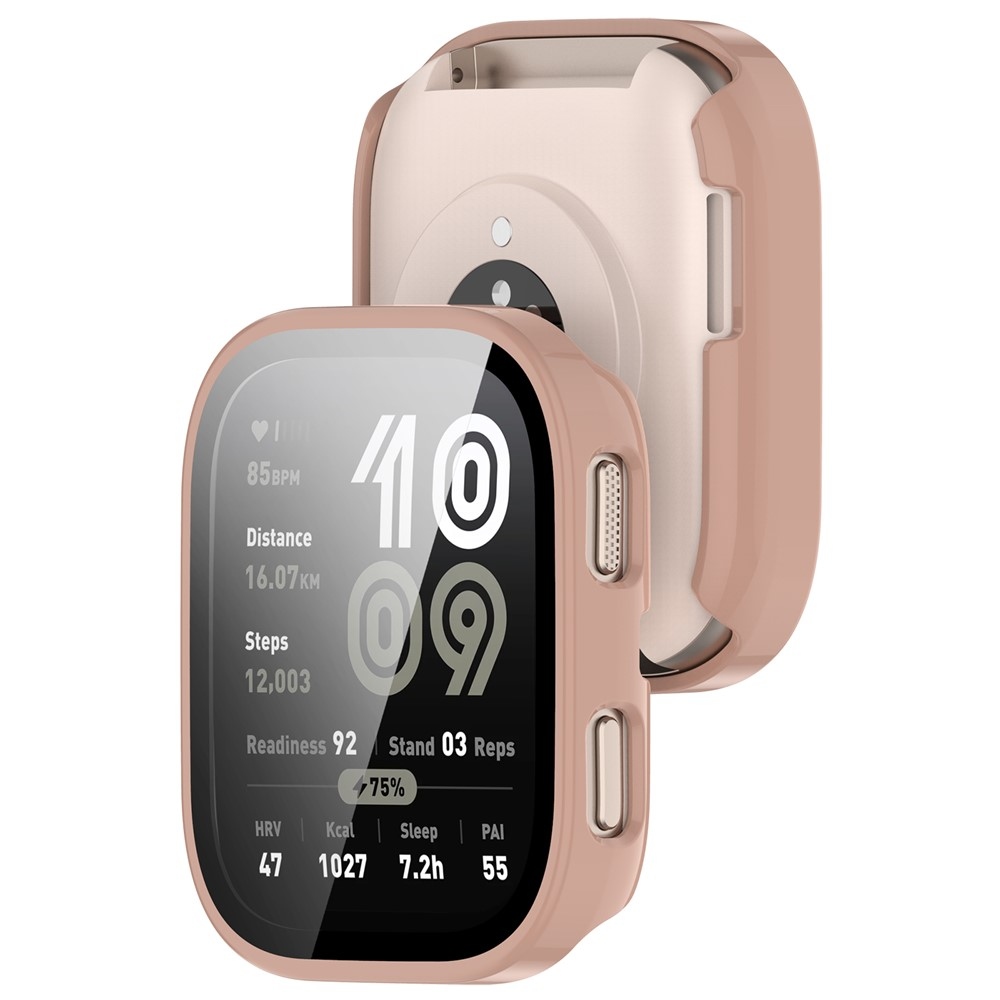 Overall plastové nasazovací pouzdro s ochranným sklem na Amazfit Bip 6 - růžové