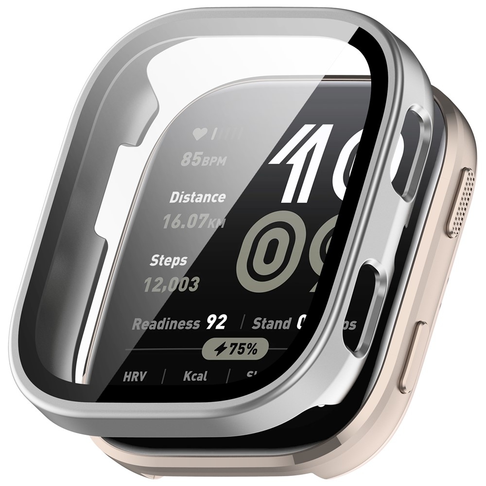 Overall plastové nasazovací pouzdro s ochranným sklem na Amazfit Bip 6 - stříbrné