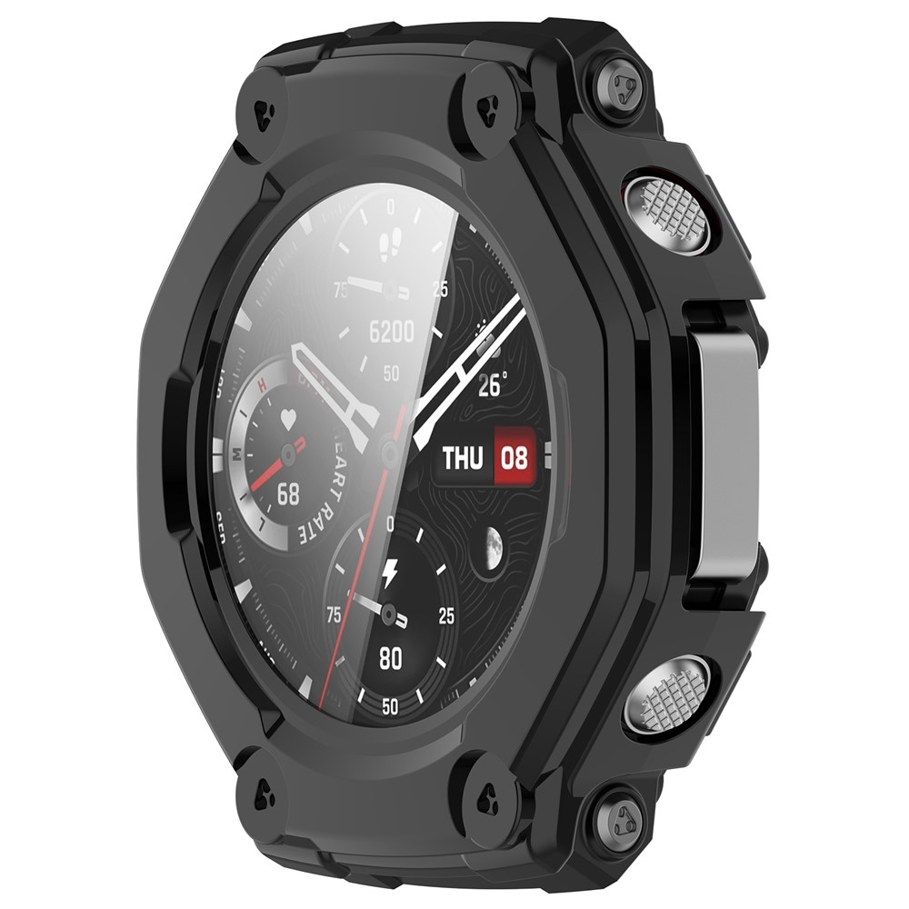 Overall plastové nasazovací pouzdro s ochranným sklem na Amazfit T-Rex 3 - černé