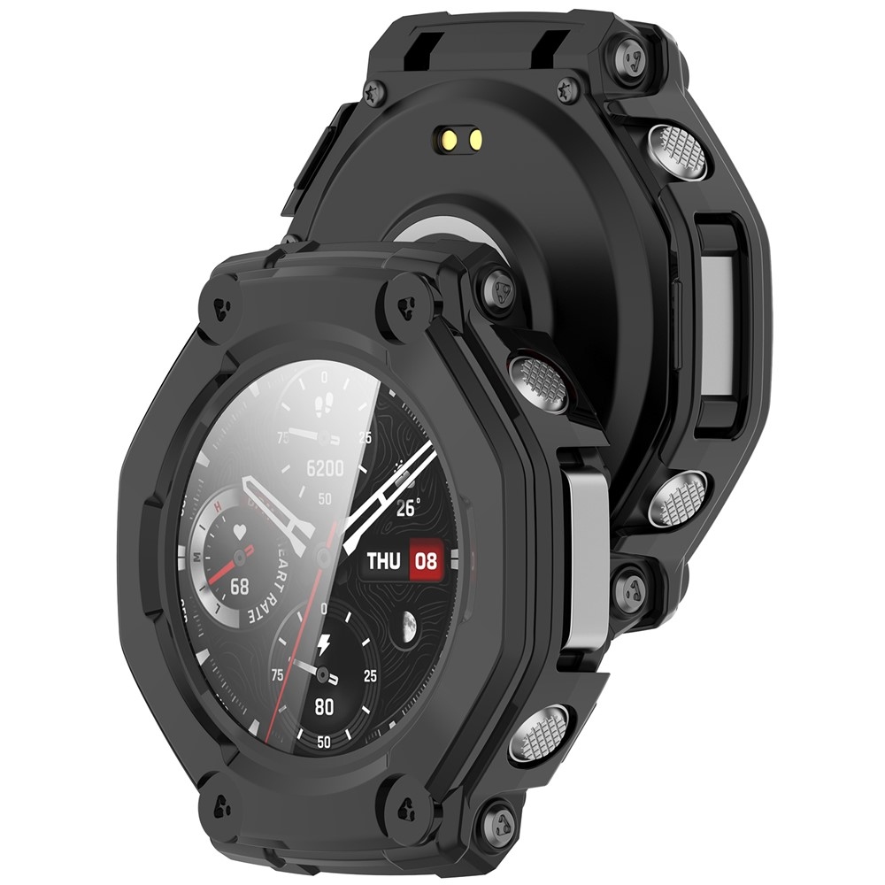 Overall plastové nasazovací pouzdro s ochranným sklem na Amazfit T-Rex 3 - černé