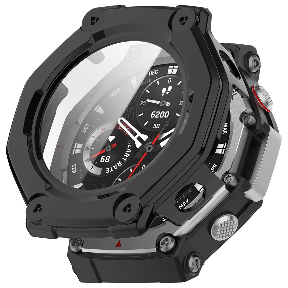 Overall plastové nasazovací pouzdro s ochranným sklem na Amazfit T-Rex 3 - černé
