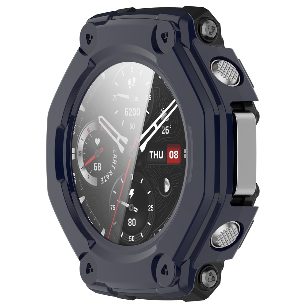 Overall plastové nasazovací pouzdro s ochranným sklem na Amazfit T-Rex 3 - modré