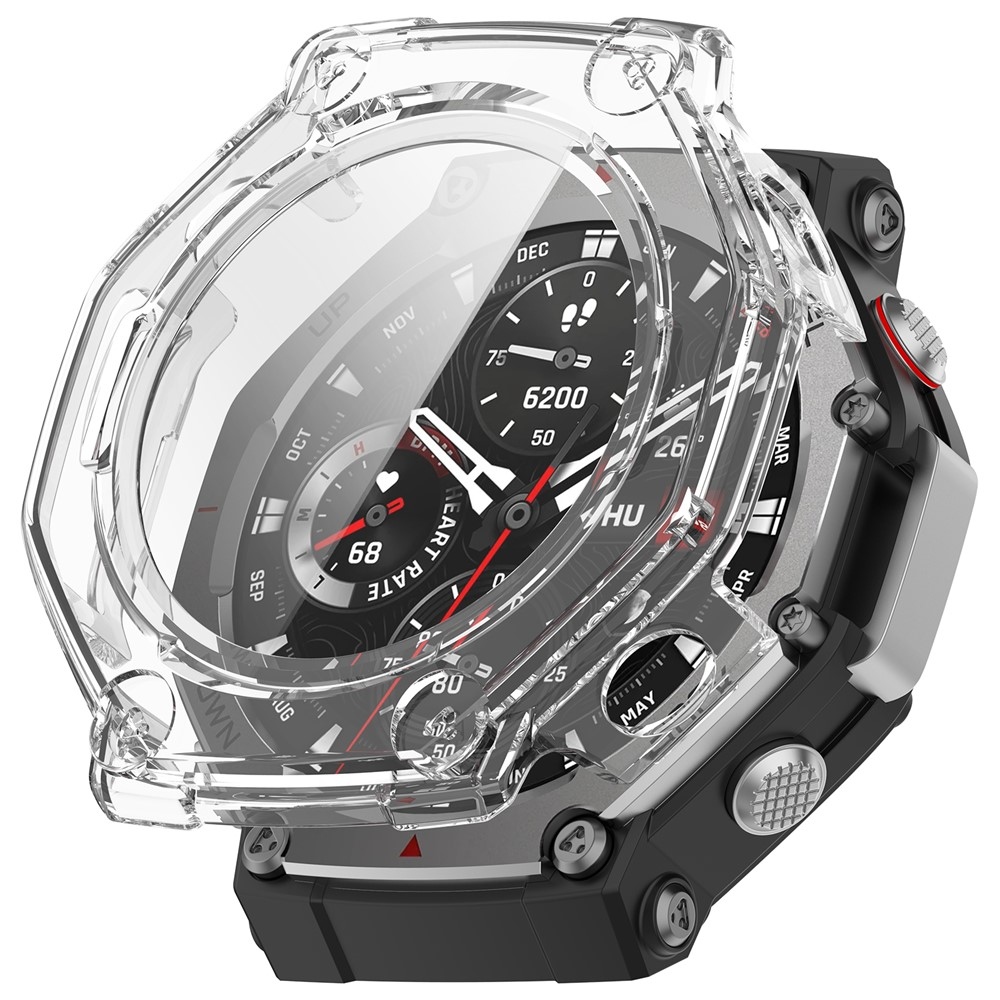 Overall plastové nasazovací pouzdro s ochranným sklem na Amazfit T-Rex 3 - průhledné