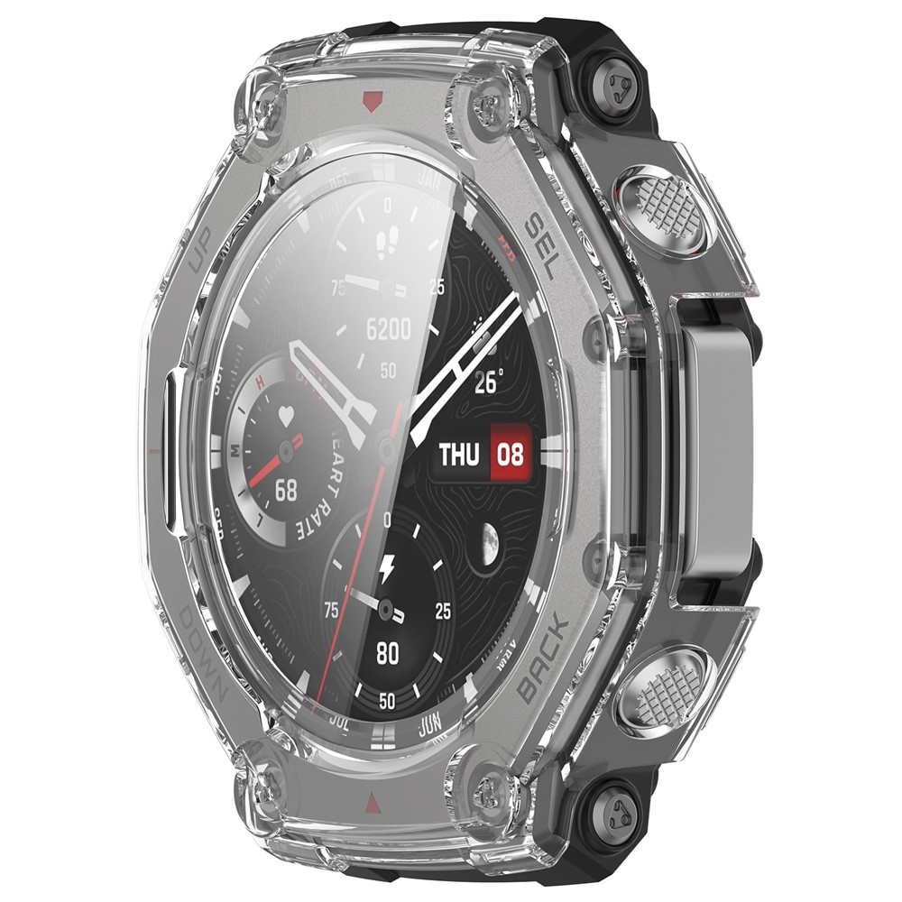 Overall plastové nasazovací pouzdro s ochranným sklem na Amazfit T-Rex 3 - průhledné