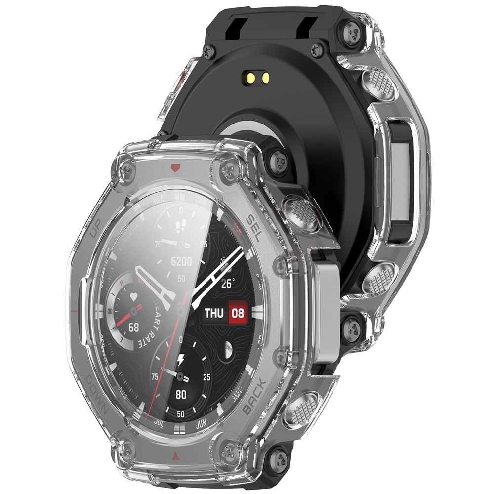 Overall plastové nasazovací pouzdro s ochranným sklem na Amazfit T-Rex 3 - průhledné