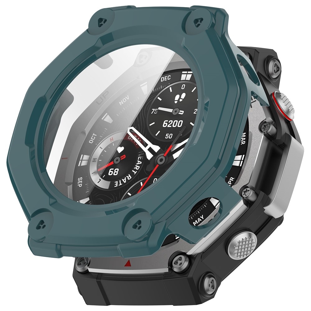 Overall plastové nasazovací pouzdro s ochranným sklem na Amazfit T-Rex 3 - zelené