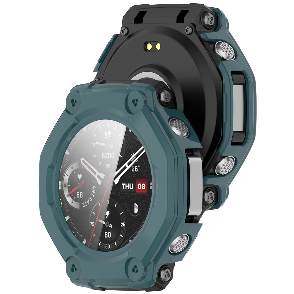 Overall plastové nasazovací pouzdro s ochranným sklem na Amazfit T-Rex 3 - zelené