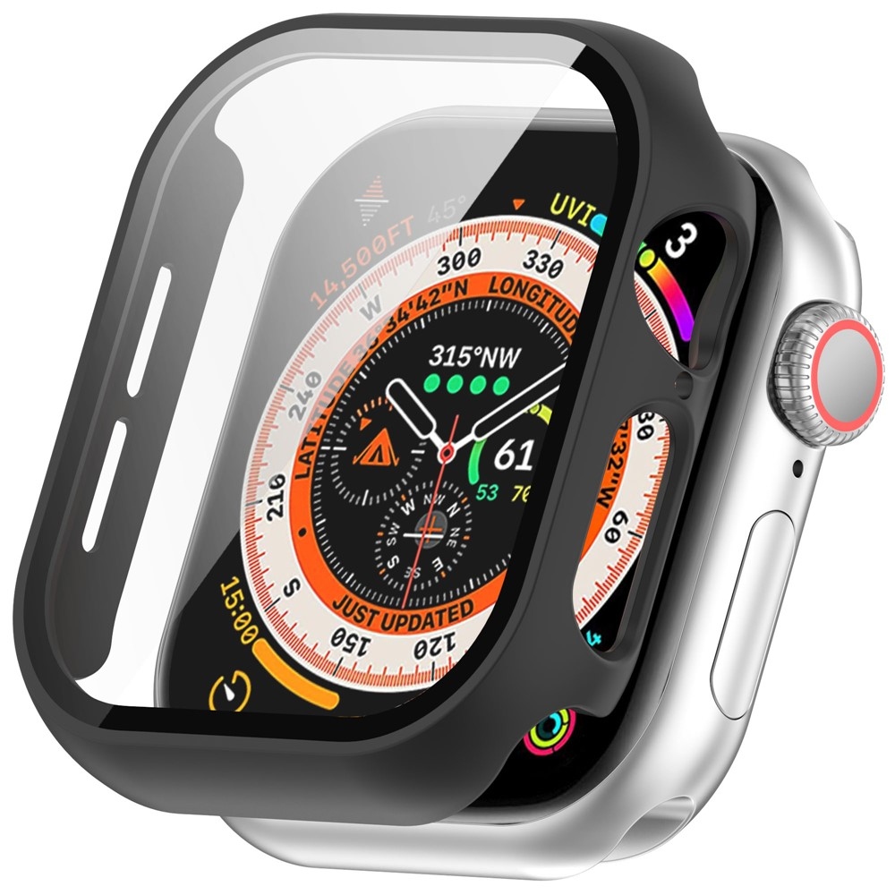Overall plastové nasazovací pouzdro s ochranným sklem na Apple Watch 11/10 42mm - černé