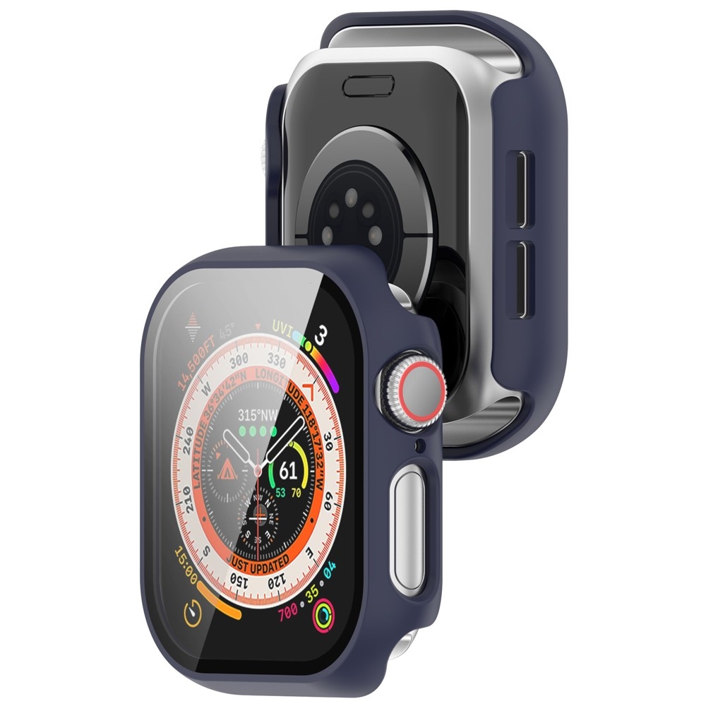 Overall plastové nasazovací pouzdro s ochranným sklem na Apple Watch 11/10 42mm - modré