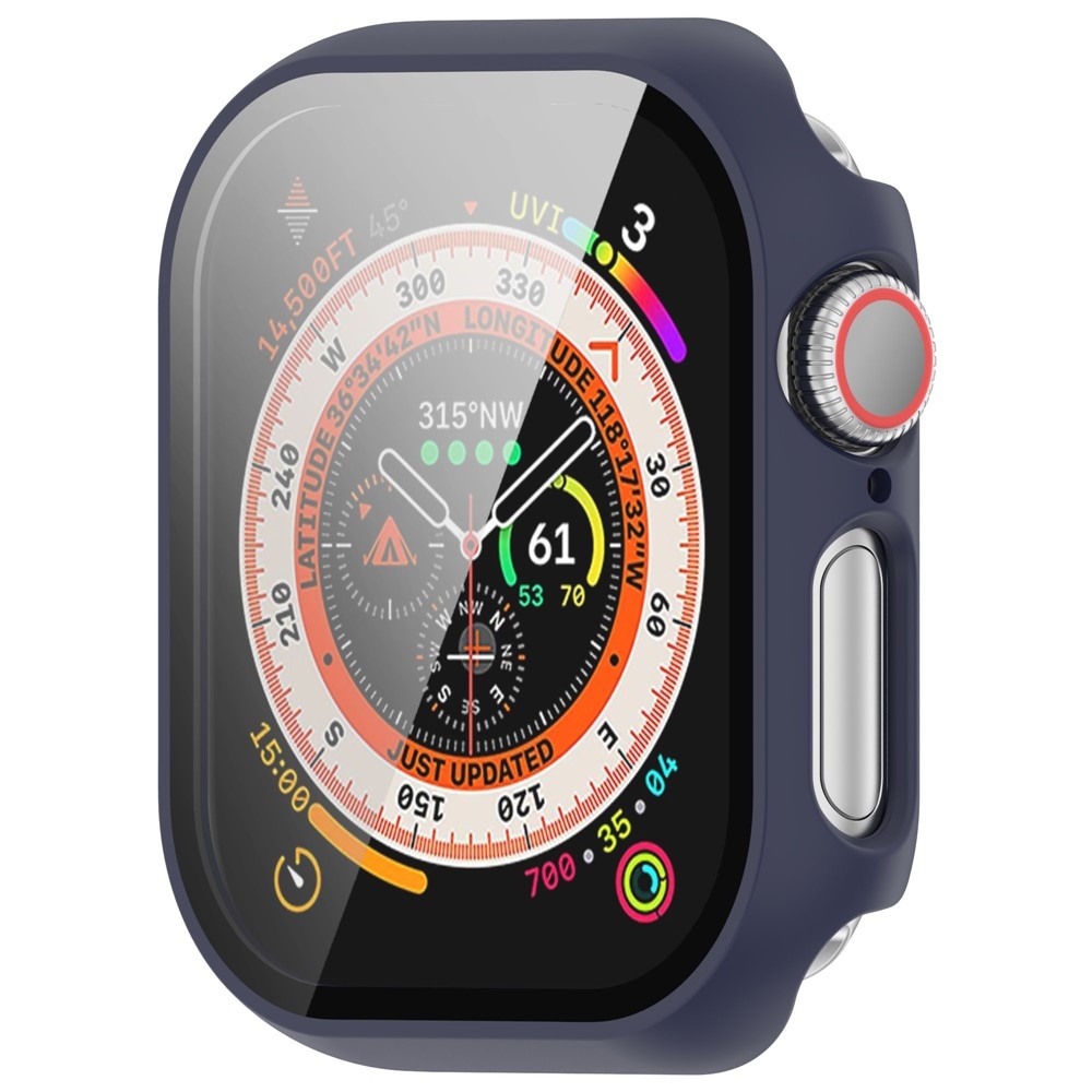 Overall plastové nasazovací pouzdro s ochranným sklem na Apple Watch 11/10 42mm - modré