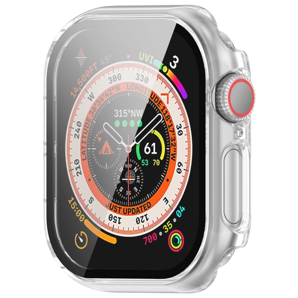 Overall plastové nasazovací pouzdro s ochranným sklem na Apple Watch 11/10 42mm - průhledné