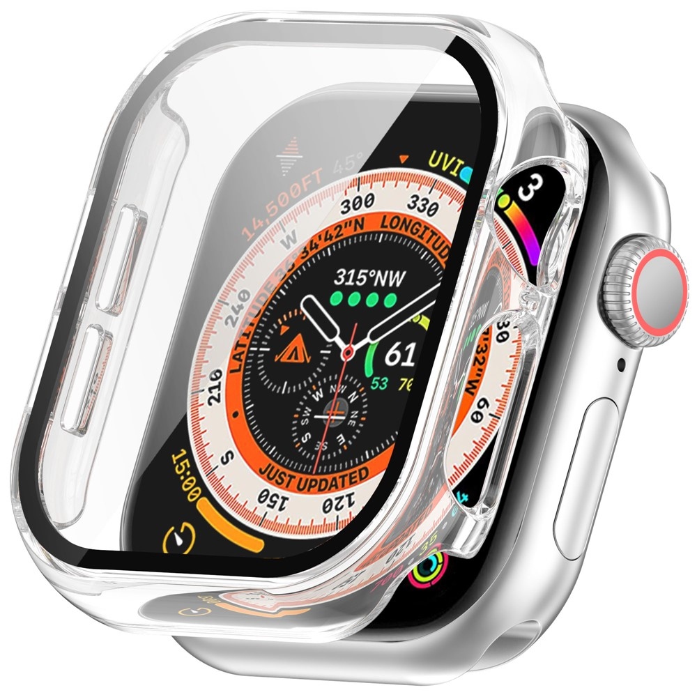 Overall plastové nasazovací pouzdro s ochranným sklem na Apple Watch 11/10 42mm - průhledné