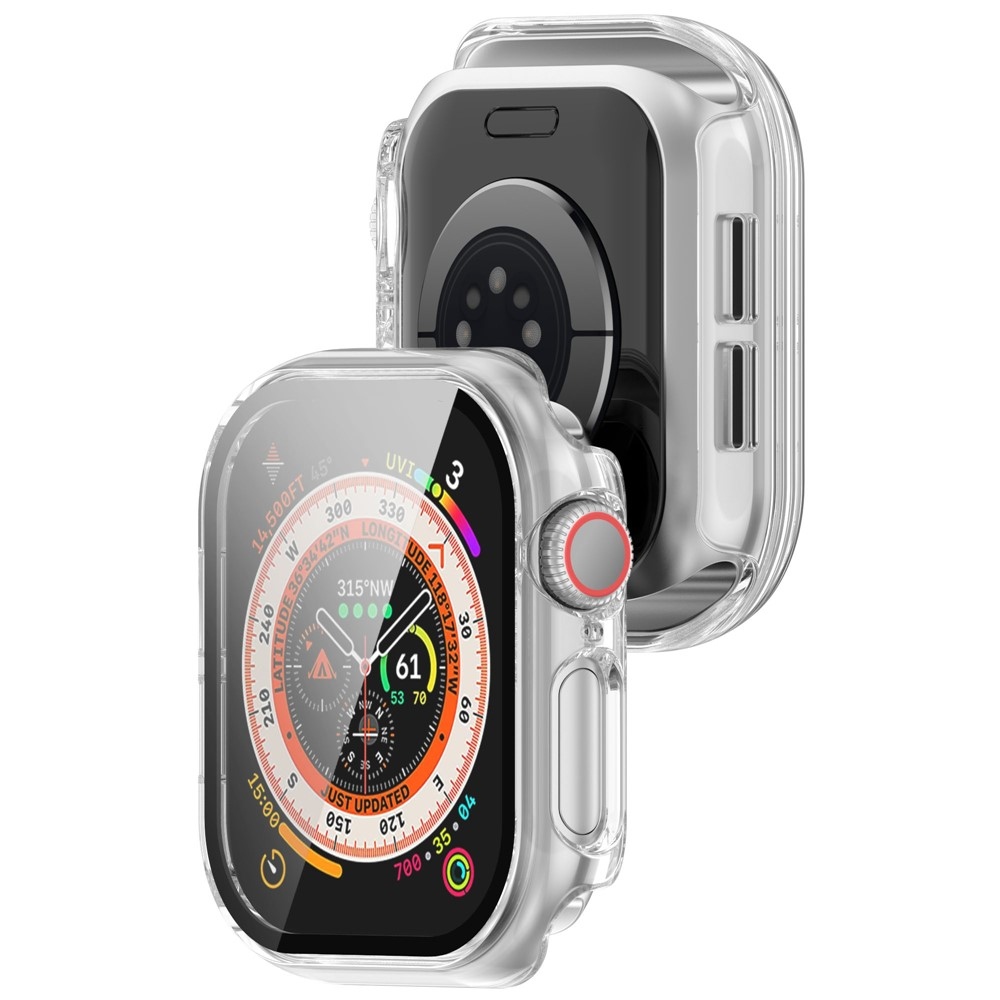 Overall plastové nasazovací pouzdro s ochranným sklem na Apple Watch 11/10 42mm - průhledné